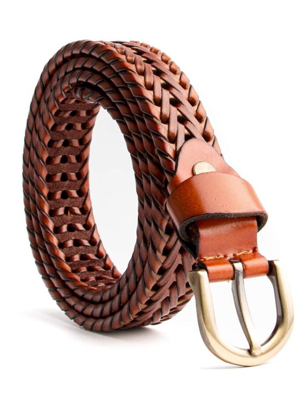 Women's Braided Genuine Real Leather Narrow Belt Adjustable Casual Waist Strap
